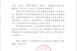 成电校友张砚秋荣获2022年“全国高校毕业生基层就业卓越奖”