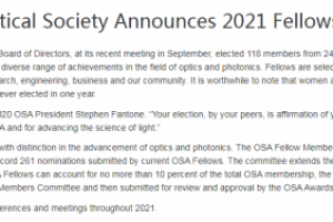 基础与前沿研究院王志明教授当选美国光学学会会士