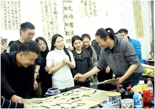 著名书法先生林元茂来我校讲学