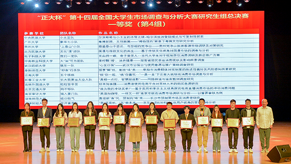 经管学子获“正大杯”第十四届全国大学生市场调查与分析大赛研究生组一等奖