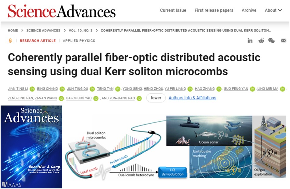 饶云江教授团队在国际顶级期刊《科学·进展》发表光纤分布式声波传感研究成果