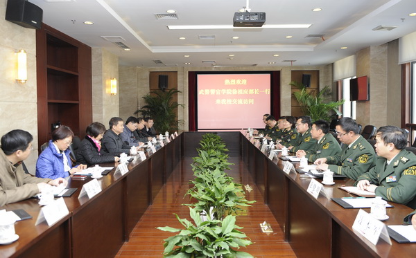 武警警官学院训练部部长一行来校访问
