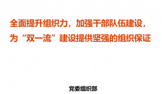 【聚焦】武好明：全面提升组织力，加强干部队伍建设，为“双一流”建设提供坚强组织保障