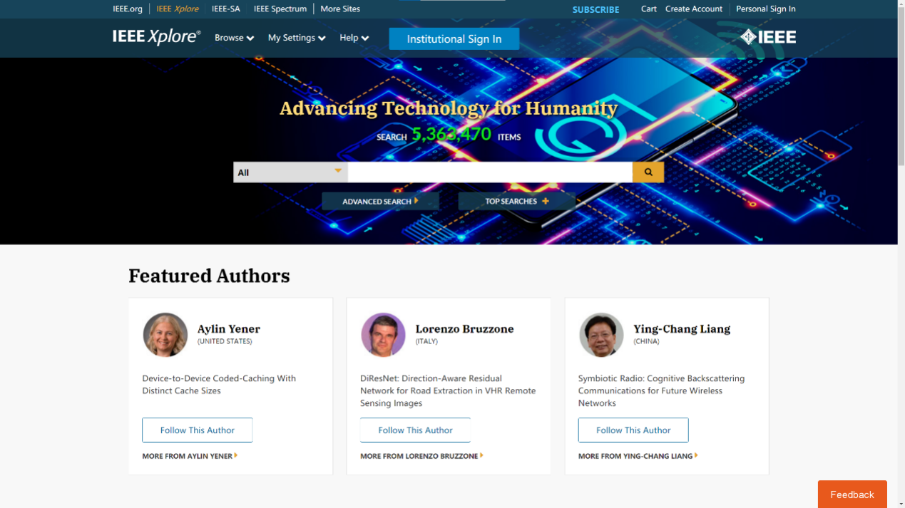 梁应敞教授入选IEEE Xplore封面作者